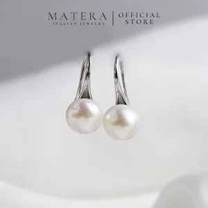 Bông tai bạc nữ MATERA S925 𝐉𝐮𝐥𝐢𝐚 𝐏𝐞𝐚𝐫𝐥 𝐄𝐚𝐫𝐢𝐧𝐠𝐬