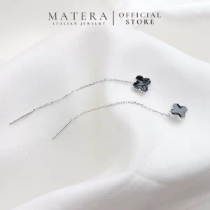 Bông tai bạc 𝐁𝐥𝐚𝐜𝐤 𝐀𝐮𝐫𝐚 MATERA S925