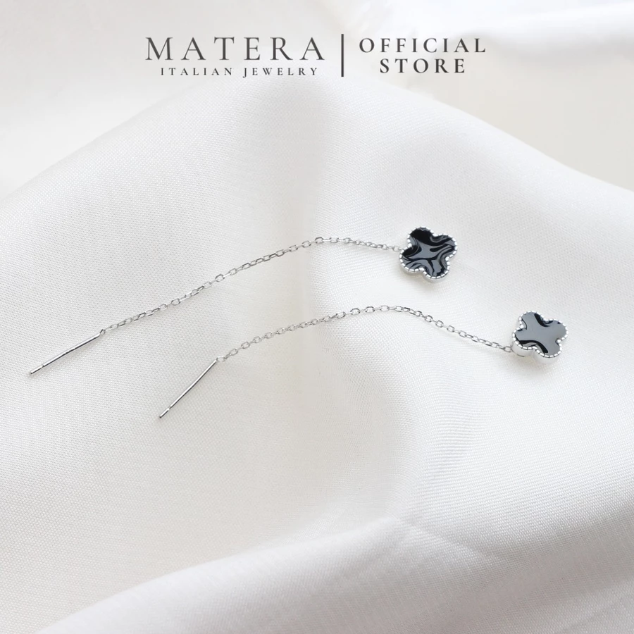 Bông tai bạc 𝐁𝐥𝐚𝐜𝐤 𝐀𝐮𝐫𝐚 MATERA S925