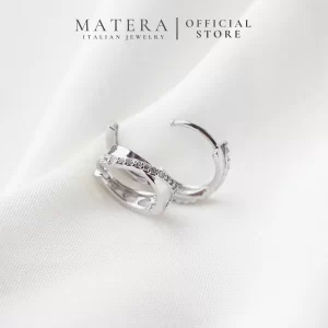 Bông tai bạc 𝐓𝐰𝐢𝐬𝐭𝐞𝐝 𝐆𝐥𝐨𝐰 MATERA S999