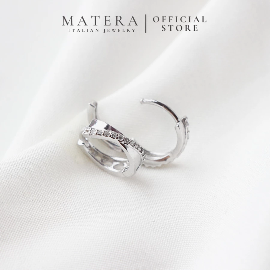 Bông tai bạc 𝐓𝐰𝐢𝐬𝐭𝐞𝐝 𝐆𝐥𝐨𝐰 MATERA S999