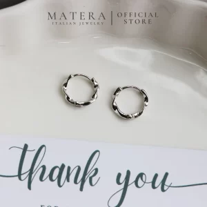 Bông tai bạc 𝐖𝐚𝐯𝐲 𝐓𝐰𝐢𝐬𝐭 MATERA S999