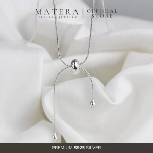 Dây chuyền bạc nữ Choker dạng lụa rút MATERA S925 𝐓𝐚𝐬𝐬𝐞𝐥 𝐜𝐡𝐨𝐤𝐞𝐫 MDC35
