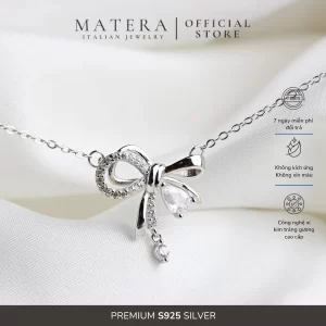 Dây chuyền bạc nữ MATERA S925 𝐀𝐡𝐫𝐢 𝐑𝐢𝐛𝐛𝐨𝐧 MDC37
