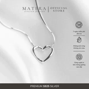 Dây chuyền bạc nữ MATERA S925 𝐈𝐫𝐞𝐧𝐞 𝐇𝐞𝐚𝐫𝐭 𝐍𝐞𝐜𝐤𝐥𝐚𝐜𝐞 MDC05