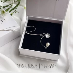 Dây chuyền bạc nữ MATERA S925 𝐋𝐨𝐯𝐞 𝐏𝐞𝐚𝐫𝐥 𝐓𝐚𝐬𝐬𝐞𝐥 MDC34