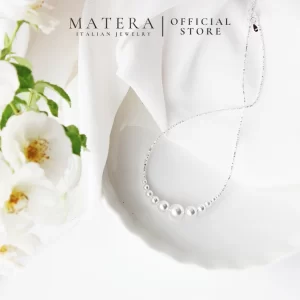 Dây chuyền bạc nữ MATERA S925 𝐌𝐢𝐚 𝐏𝐞𝐚𝐫𝐥 𝐆𝐫𝐚𝐜𝐞 MDC52