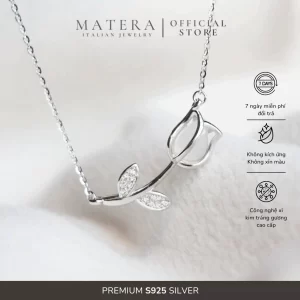 Dây chuyền bạc nữ MATERA S925 𝐓𝐮𝐥𝐢𝐩 𝐅𝐥𝐨𝐰𝐞𝐫 MDC04