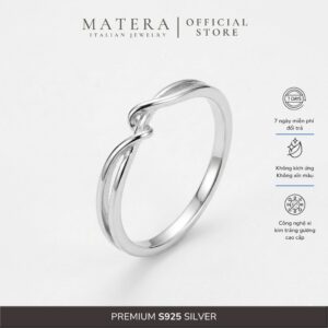 Nhẫn bạc nữ 𝐖𝐚𝐯𝐲 𝐑𝐢𝐧𝐠 sóng vô cực MATERA S999