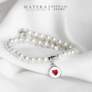 Lắc tay bạc MATERA 925 𝐋𝐨𝐯𝐞 𝐏𝐞𝐚𝐫𝐥 𝐁𝐫𝐚𝐜𝐞𝐥𝐞𝐭