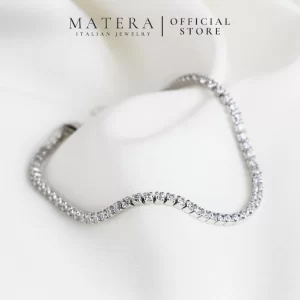 Lắc tay bạc nữ đính đá 𝐒𝐩𝐚𝐫𝐤𝐥𝐢𝐧𝐠 𝐀𝐮𝐫𝐚 MATERA S925
