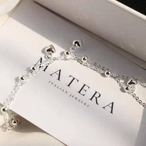 Lắc tay bạc nữ 𝐓𝐢𝐧𝐲 𝐋𝐨𝐯𝐞 MATERA S925