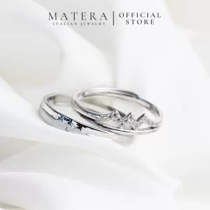 Nhẫn cặp đôi bạc 𝐂𝐫𝐨𝐰𝐧 𝐔𝐧𝐢𝐭𝐲 MATERA S925