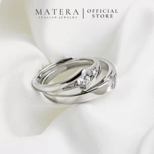 Nhẫn cặp đôi bạc 𝐎𝐧𝐞 𝐚𝐧𝐝 𝐎𝐧𝐥𝐲 MATERA S925