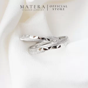 Nhẫn đôi tình yêu 𝐄𝐯𝐞𝐫𝐥𝐚𝐬𝐭𝐢𝐧𝐠 MATERA S925