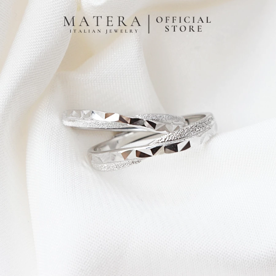Nhẫn đôi tình yêu 𝐄𝐯𝐞𝐫𝐥𝐚𝐬𝐭𝐢𝐧𝐠 MATERA S925
