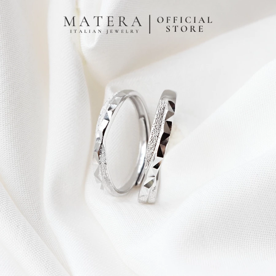 Nhẫn đôi tình yêu 𝐄𝐯𝐞𝐫𝐥𝐚𝐬𝐭𝐢𝐧𝐠 MATERA S925