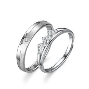 Nhẫn cặp đôi bạc 𝐂𝐫𝐨𝐰𝐧 𝐔𝐧𝐢𝐭𝐲 MATERA S925 nhẫn đôi tình yêu vương miện King Queen tinh xảo MNH44