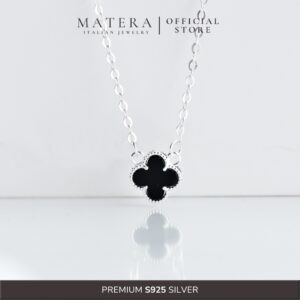 Dây Chuyền Bạc Nữ 𝐋𝐮𝐜𝐤𝐲 𝐂𝐡𝐚𝐫𝐦 MATERA S925 cao cấp Hoa 4 cánh May Mắn 2 Màu Sang Trọng MDC29