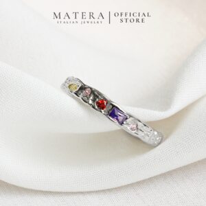[New Arrivals] Nhẫn bạc nữ 𝐀𝐮𝐫𝐞𝐥𝐢𝐚𝐧 𝐑𝐢𝐧𝐠 MATERA S925 đính đá ngũ sắc hào quang MNH52