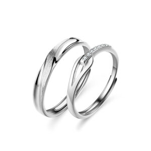 Nhẫn cặp đôi bạc 𝐊𝐧𝐨𝐭𝐞𝐝 𝐅𝐚𝐭𝐞𝐬 MATERA S925 nhẫn đôi tinh yêu điêu khắc đính đá tinh xảo MNH48