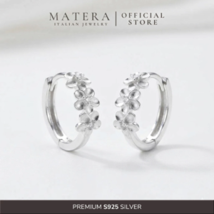Bông tai bạc 𝐆𝐫𝐚𝐜𝐢𝐞 𝐅𝐥𝐨𝐫𝐚𝐥 𝐄𝐚𝐫𝐢𝐧𝐠𝐬 MATERA S925 khuyên bạc cao cấp hoa anh đào tinh xảo nữ tính MBT27