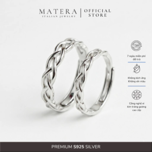 Nhẫn cặp đôi bạc 𝐓𝐡𝐫𝐞𝐚𝐝𝐞𝐝 𝐒𝐨𝐮𝐥𝐬 MATERA S925 nhẫn đôi tinh yêu gắn kết điêu khắc tinh xảo MNH47
