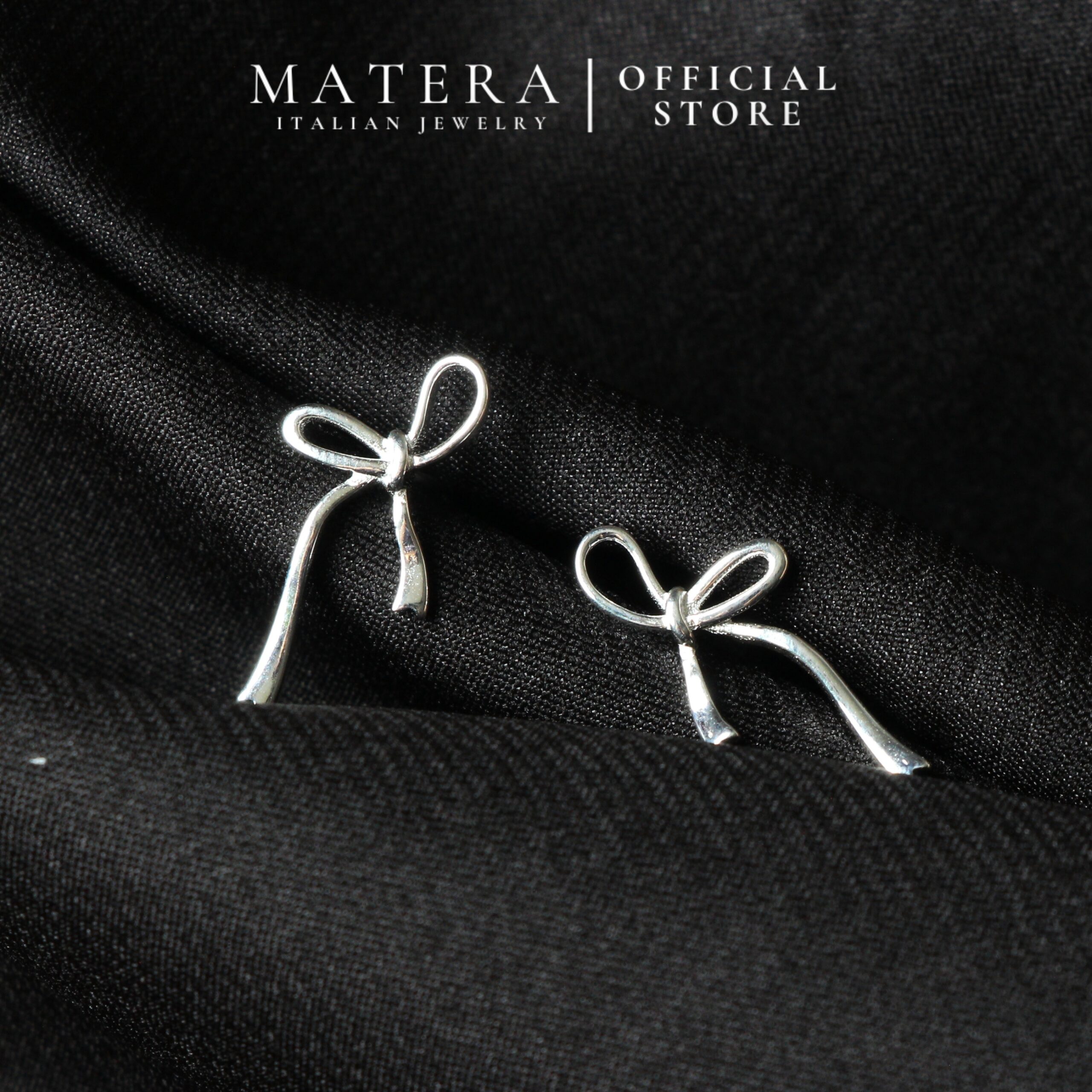 Bông tai Nơ xinh dáng rủ MATERA 𝐒𝐢𝐥𝐯𝐞𝐫 𝐑𝐢𝐛𝐛𝐨𝐧 𝐄𝐚𝐫𝐢𝐧𝐠𝐬 khuyên tai bạc S925 basic ngọt ngào MBT23