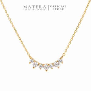 [New Arrival] Dây chuyền bạc 𝐓𝐡𝐞 𝐁𝐥𝐢𝐬𝐬𝐢𝐧𝐠 MATERA S925 thiết kế nụ cười đính đá lấp lánh MDC81