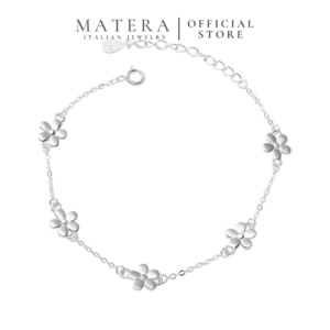 Lắc tay bạc nữ MATERA S925 𝑮𝒓𝒂𝒄𝒊𝒆 𝑭𝒍𝒐𝒓𝒂𝒍𝒔 vòng tay tiểu thư hoa nhí 5 cánh quà tặng bạn gái