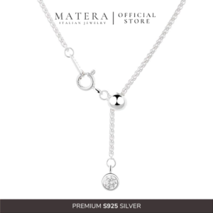[New Arrival] Dây chuyền bạc nữ 𝐆𝐫𝐚𝐜𝐢𝐞 𝐓𝐚𝐬𝐬𝐞𝐥 MATERA S925 dây rút gắn đá dạng dài vintage MDC67