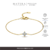 [New Arrivals ] Lắc tay bạc nữ 𝐓𝐡𝐞 𝐒𝐞𝐫𝐞𝐧𝐝𝐢𝐩𝐢𝐭𝐲 MATERA S925 thiết kế cỏ 4 lá gắn đá 18K gold MLT58