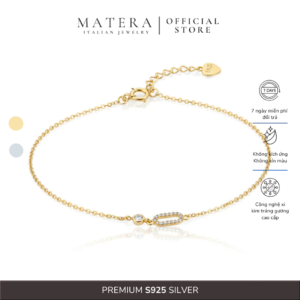 [New Arrivals ] Lắc tay bạc nữ 𝐓𝐡𝐞 𝐔𝐧𝐢𝐭𝐲 MATERA S925 thiết kế gắn kết MLT54