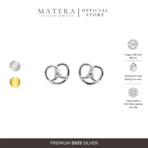 [New Arrival] Bông tai bạc 𝐈𝐯𝐲 𝐇𝐞𝐚𝐫𝐭 MATERA S925 khuyên tai bạc thiết kế nút thắt trái tim MBT47