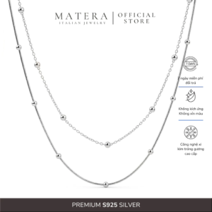 [New Arrival] Dây chuyền bạc nữ 𝐓𝐢𝐧𝐲 𝐁𝐞𝐚𝐝 MATERA S925 gắn dải hạt bạc nữ tính tối giản MDC68