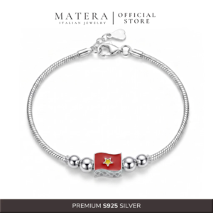[New Arrival] Lắc tay bạc 𝐕𝐈𝐄𝐓𝐍𝐀𝐌 MATERA S925 bạc VN Lá cờ đỏ sao vàng chế tác thủ công MLT59