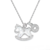 [New Arrivals ] Dây chuyền bạc 𝐋𝐮𝐜𝐤𝐲 𝐏𝐨𝐧𝐲 MATERA S925 chú ngựa tài lộc may mắn gắn xà cừ MDC95
