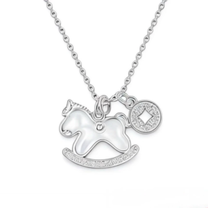 [New Arrivals ] Dây chuyền bạc 𝐋𝐮𝐜𝐤𝐲 𝐏𝐨𝐧𝐲 MATERA S925 chú ngựa tài lộc may mắn gắn xà cừ MDC95
