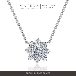 [New arrivals] Dây chuyền bạc 𝐂𝐞𝐥𝐞𝐬𝐭𝐢𝐚𝐥 𝐏𝐞𝐭𝐚𝐥 MATERA S925 hoa đính đá Moissanite MDC97