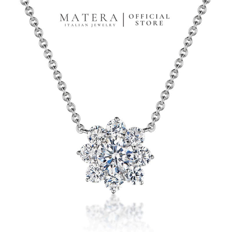 [New arrivals] Dây chuyền bạc 𝐂𝐞𝐥𝐞𝐬𝐭𝐢𝐚𝐥 𝐏𝐞𝐭𝐚𝐥 MATERA S925 hoa đính đá Moissanite MDC97