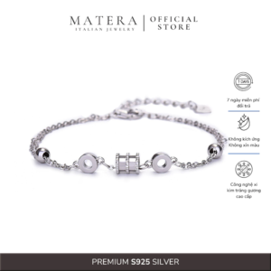 Lắc tay bạc nữ 𝐒𝐭𝐞𝐥𝐥𝐚 𝐑𝐢𝐧𝐠 MATERA S925 vòng tròn ngân hà cách điệu thiết kế sang trọng MLT23