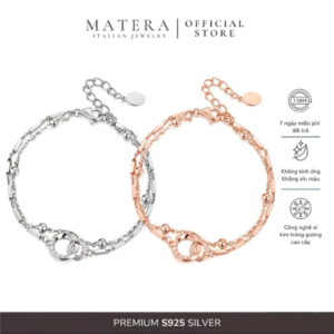 [New arrivals] Lắc tay bạc nữ 𝐈𝐧𝐟𝐢𝐧𝐢𝐭𝐞 𝐋𝐨𝐯𝐞 𝐑𝐢𝐧𝐠 MATERA S925 thiết kế 2 lớp tình cảm gắn kết MLT47