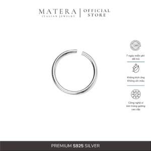 Nhẫn bạc nữ 𝐈𝐯𝐲 𝐑𝐢𝐧𝐠 MATERA S925 chính hãng trơn bóng basic vintage vòng mở trang nhã MNH54