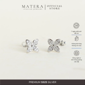 [New Arrival] Bông tai bạc 𝐋𝐢𝐥𝐲 𝐅𝐥𝐨𝐫𝐚 MATERA S925 khuyên tai hoa ly đính đá cao cấp MBT48