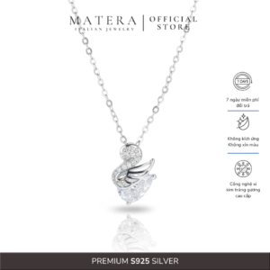 Dây chuyền bạc 𝐂𝐫𝐲𝐬𝐭𝐚𝐥 𝐒𝐰𝐚𝐧 MATERA S925 Thiên Nga đính đá pha lê lớn cao cấp sang trọng MDC26
