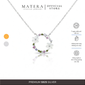 [New arrivals] Dây chuyền bạc nữ 𝐒𝐨𝐥𝐚𝐫𝐢𝐬 𝐁𝐥𝐨𝐨𝐦 MATERA S925 vòng tròn hoa đính đá MDC72