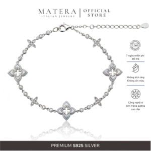 [New Arrivals] Lắc tay bạc nữ 𝐌𝐨𝐨𝐧𝐥𝐢𝐭 𝐆𝐫𝐚𝐜𝐞 MATERA S925 cao cấp hoa đá mặt trăng MLT51