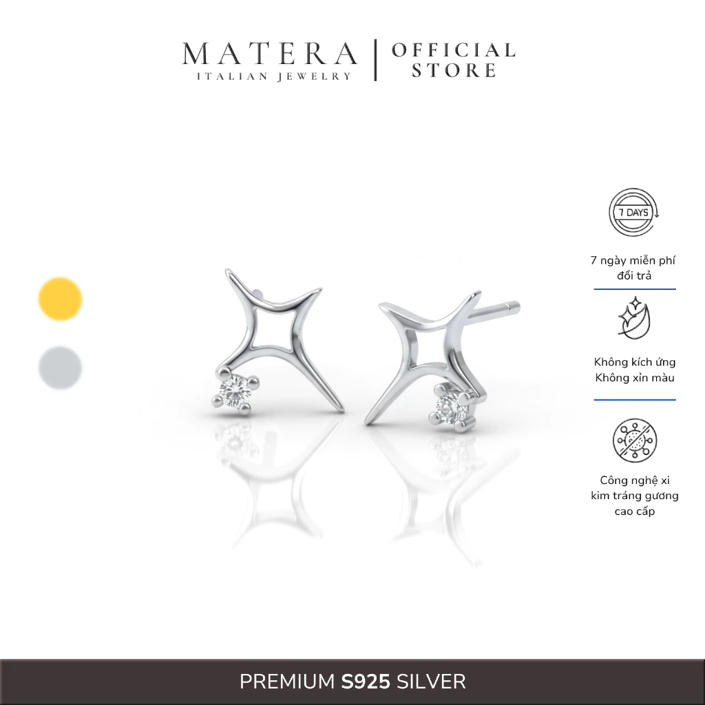 [New Arrival] Bông tai bạc 𝐒𝐩𝐚𝐫𝐤𝐥𝐢𝐧𝐠 𝐒𝐭𝐚𝐫 MATERA S925 khuyên tai Chòm Sao Bắc Đẩu lấp lánh MBT45