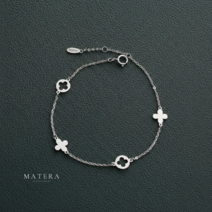 [New Arrivals ] Lắc tay bạc nữ 𝐓𝐡𝐞 𝐂𝐥𝐨𝐯𝐞𝐫 MATERA S925 chính hãng chuỗi cỏ 4 lá may mắn MLT52