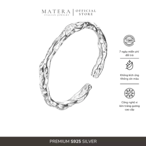 Nhẫn bạc nữ 𝐂𝐚𝐫𝐢𝐧𝐚 𝐑𝐞𝐟𝐢𝐧𝐞𝐝 𝐑𝐢𝐧𝐠 MATERA S925 chính hãng viền nhăn trơn tinh tế thiết kế basic MNH04